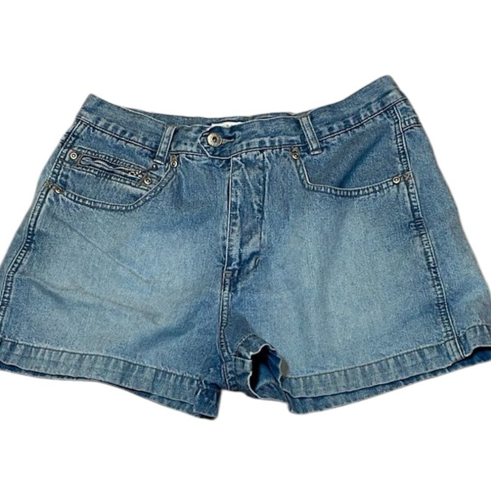 Vintage Express Bleus High Rise Jean Shorts, blue denim